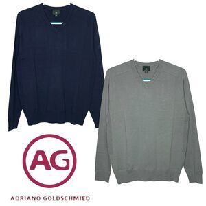 AG Adriano Goldschmied Sweater Mens M Green Blue V-Neck Preppy Lot of 2 NEW